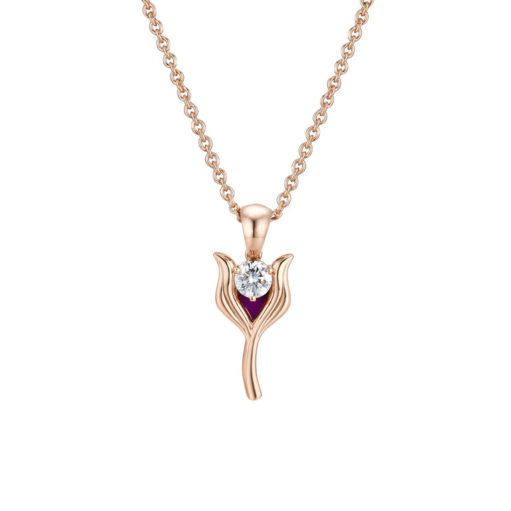 Blooming Elegance Tulip Pendant Necklace