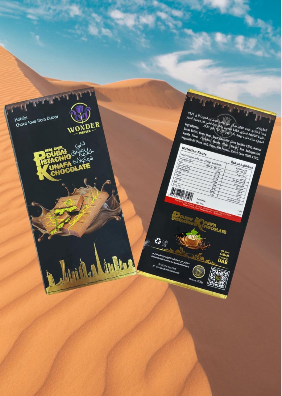 Real Dark Pistachio Kunafa Chocolate - Wonder Forever